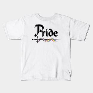 Pride Banner Sword (blk) Kids T-Shirt